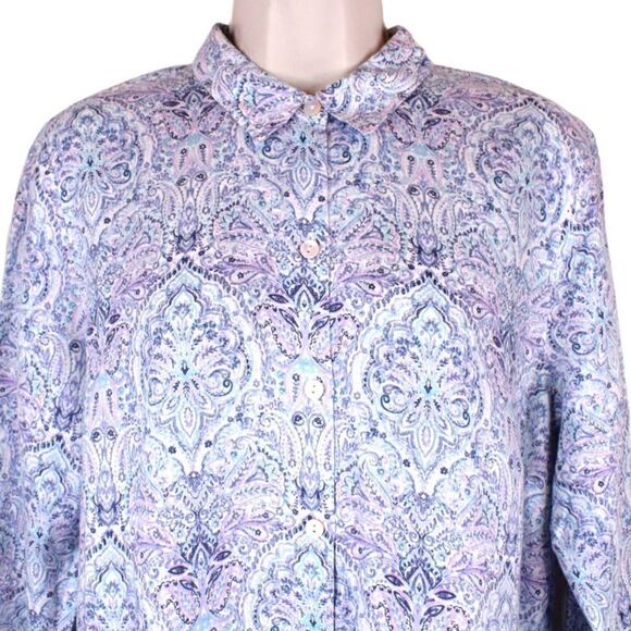 J.Jill 100% Linen Tunic Long Sleeve in Lavender Size Medium - Picture 2 of 9